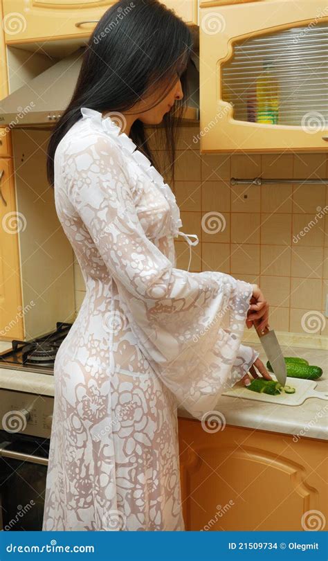 nude in kitchen
